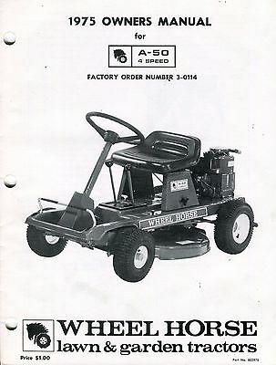 Vintage 1975 Wheel Horse A-50 Owners Manual * A50 Lawn Garden Tractor