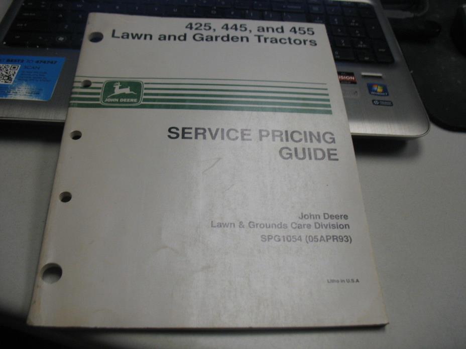 John Deere Service Pricing Guide SPG1054, 425, 445, 455