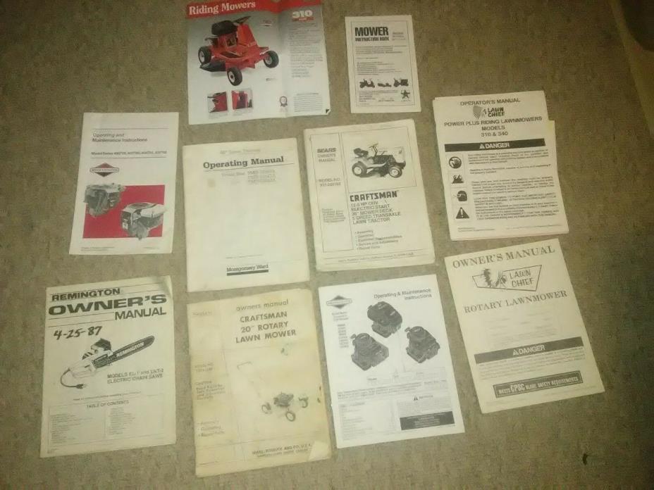 Vintage owners manuals Briggs Montgomery Ward Lawn chief lawn mower tractors