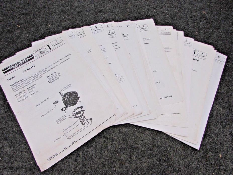 LARGE LOT OF HUSQVARNA CHAIN SAW ILLUSTRATED SERVICE MANUALS, CHAINSAWS SAWS