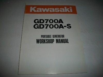 OFFICIAL KAWASAKI GD700A GD700A-S PORTABLE GENERATOR WORKSHOP MANUAL LAST ONE!!