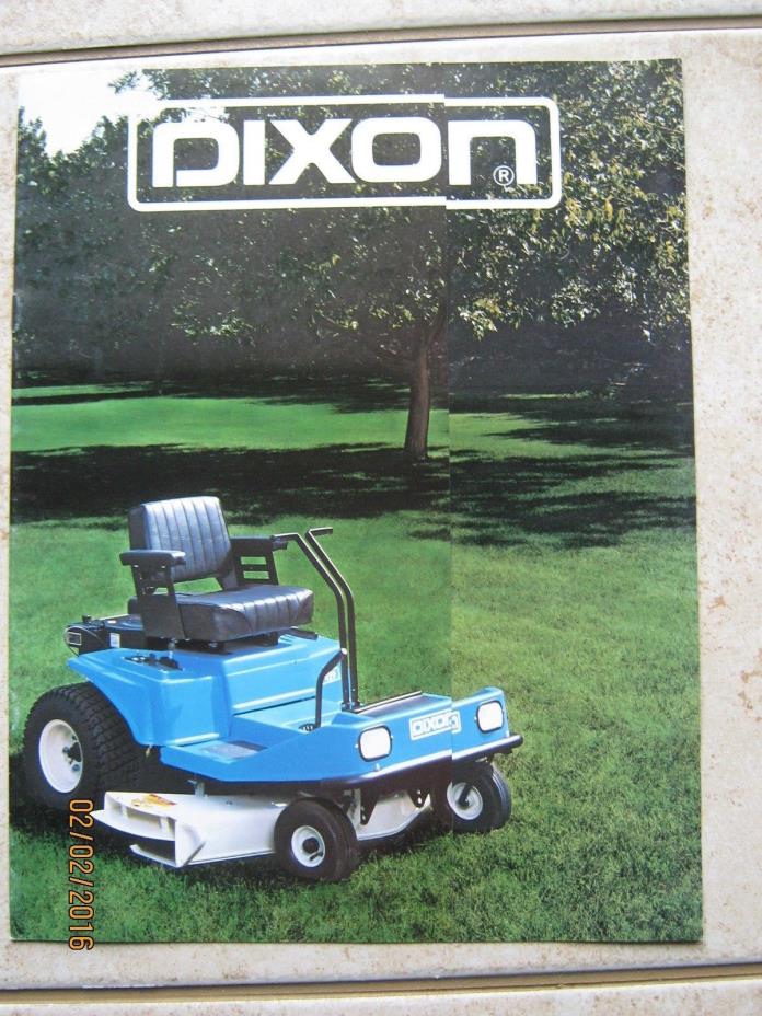 1991 Dixon ZTR Manual Brochure Excellent Condition FREE SHIPPING