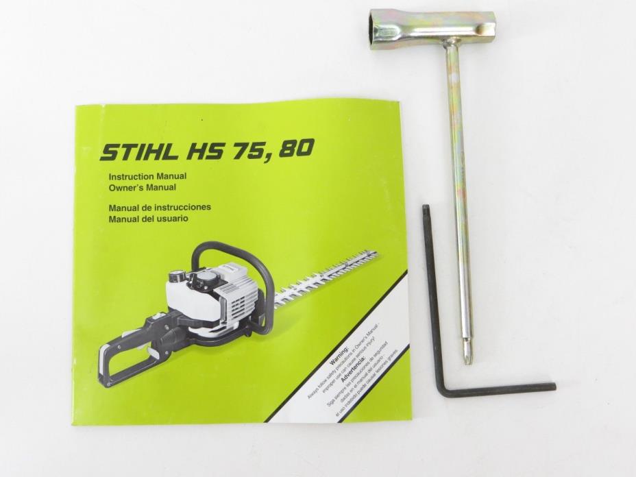 Stihl HS 75, 80 Hedge Trimmer Owners Instruction Manual with Wrench Tools