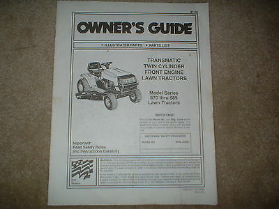 TRACTOR OWNERS OPERATOR'S MANUAL PARTS LIST MODEL 670 THRU 689