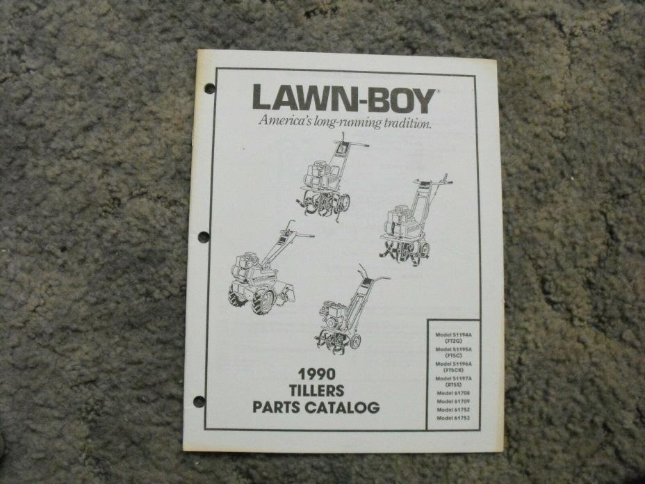Lawn Boy 1990 Tiller Catalog 51194A 51195A 51196A 51197A 61708 61709 61752 61753