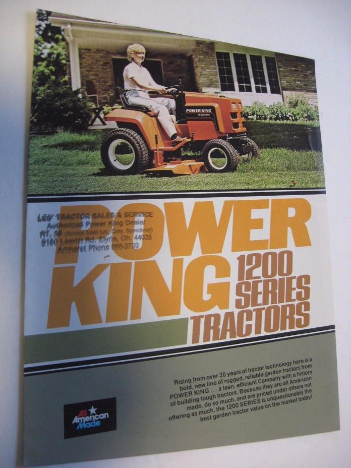 1980's Economy Power King Tractor Dealer Sales Brochure 1200 Series Estate Find