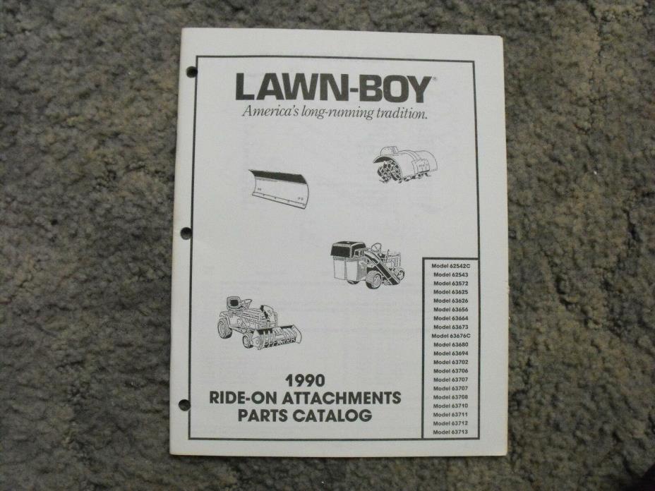 1990 Lawn Boy  Ride On Attachments Parts Catalog Manual Tractor