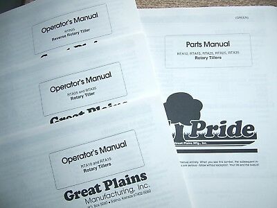 LAND PRIDE Parts & Operator Manuals * RTA and RTR Rotary Tillers -> See Models