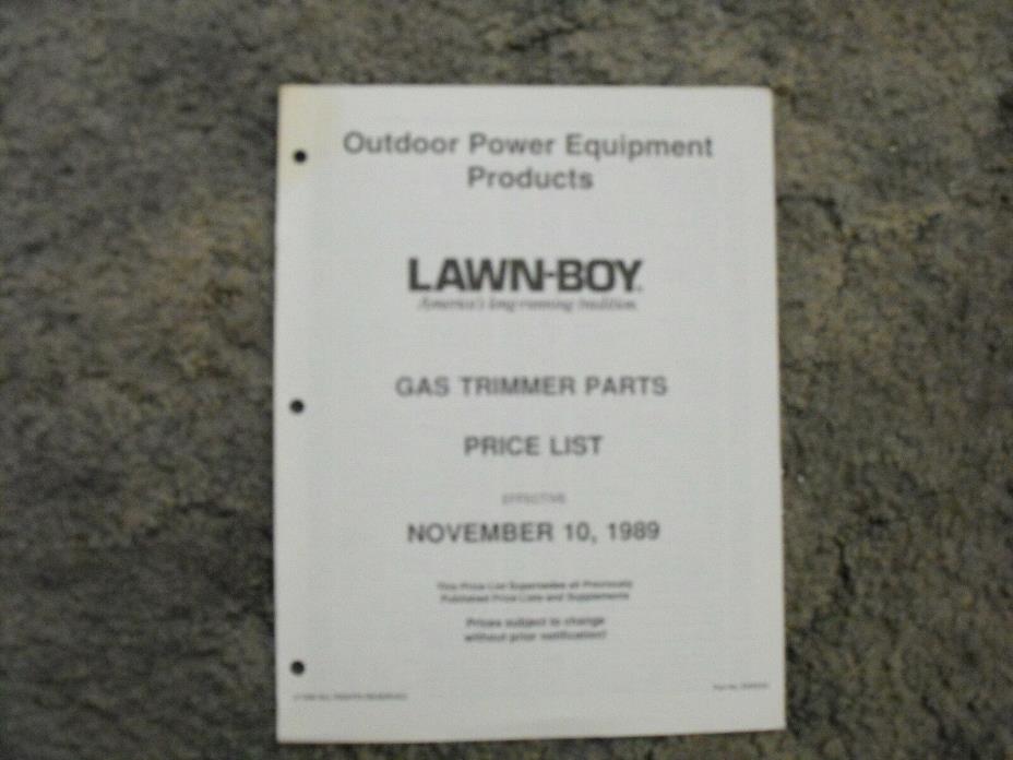 Lawn-Boy PRICE LIST Trimmer Parts November 10, 1989