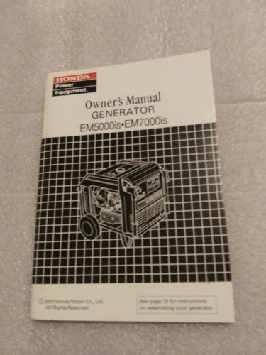 Honda EM5000is EM7000is Generator Owners Manual