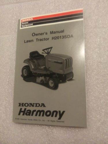 Honda H2013SDA Harmony Riding Mower Lawn Tractor Owners Manual