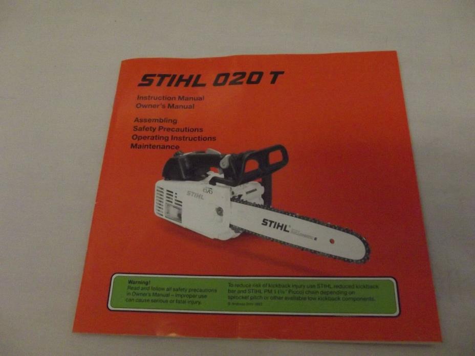 STIHL Owners Manual 020T Chain Saw