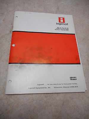 Ingersoll 108 111 112 114 116 Compact Tractor Operator Manual, 9-9911, Extras
