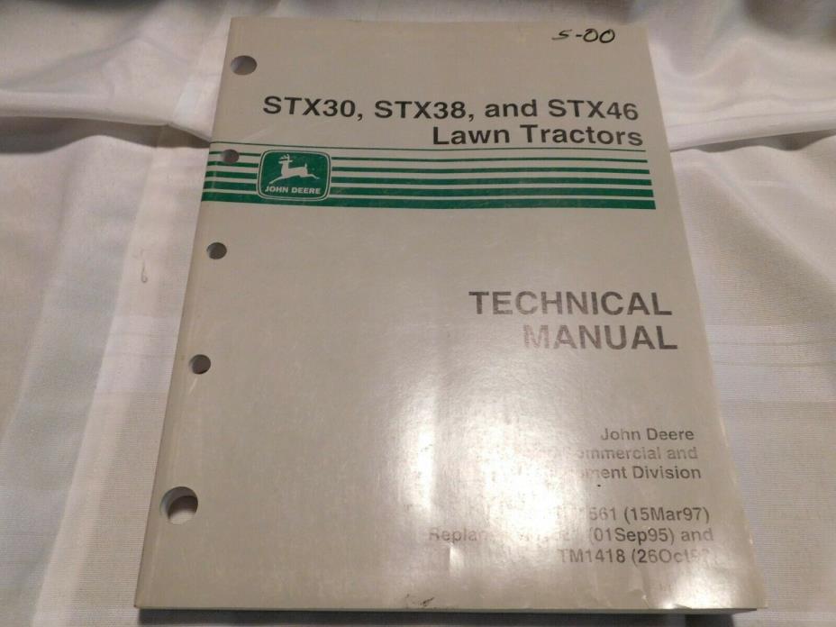 ORIGINAL JOHN DEERE STX30,STX38,& STX46 LAWN TRACTORS TECHNICAL MANUAL TM1561