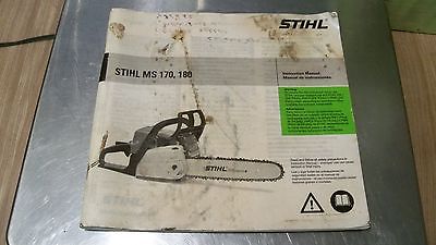 STIHL MS 170, 180 Chainsaw Owner Instruction Manual Used