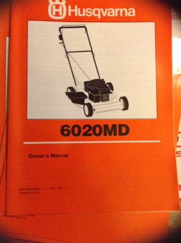 Husqvarna  Manual  6020MD. In French And English Manuel Du Propriétaire