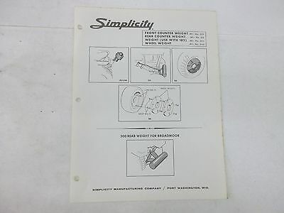 Simplicity 300 Rear Weight for Broadmoor 182 045 223 046 Wheel Weights Brochure