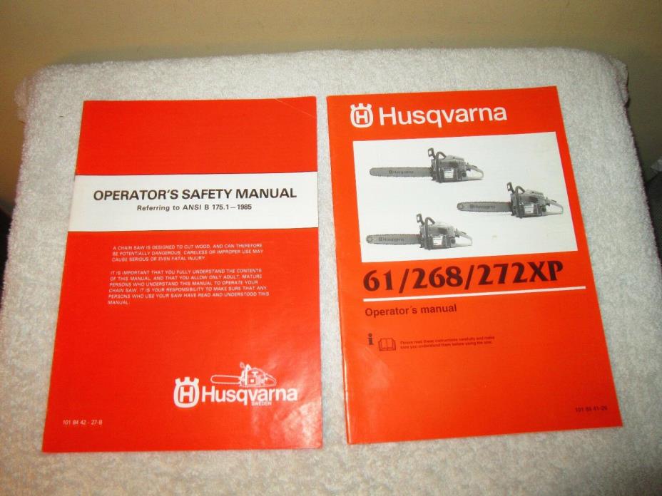 HUSQVARNA 61/268/272XP CHAIN SAW OPERATOR'S MANUAL + SAFETY GUIDE
