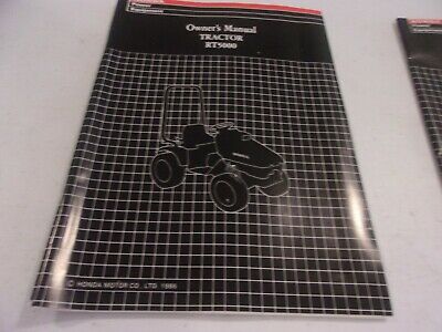 HONDA OWNER'S OPERATOR MANUAL FOR TRACTOR RT5000
