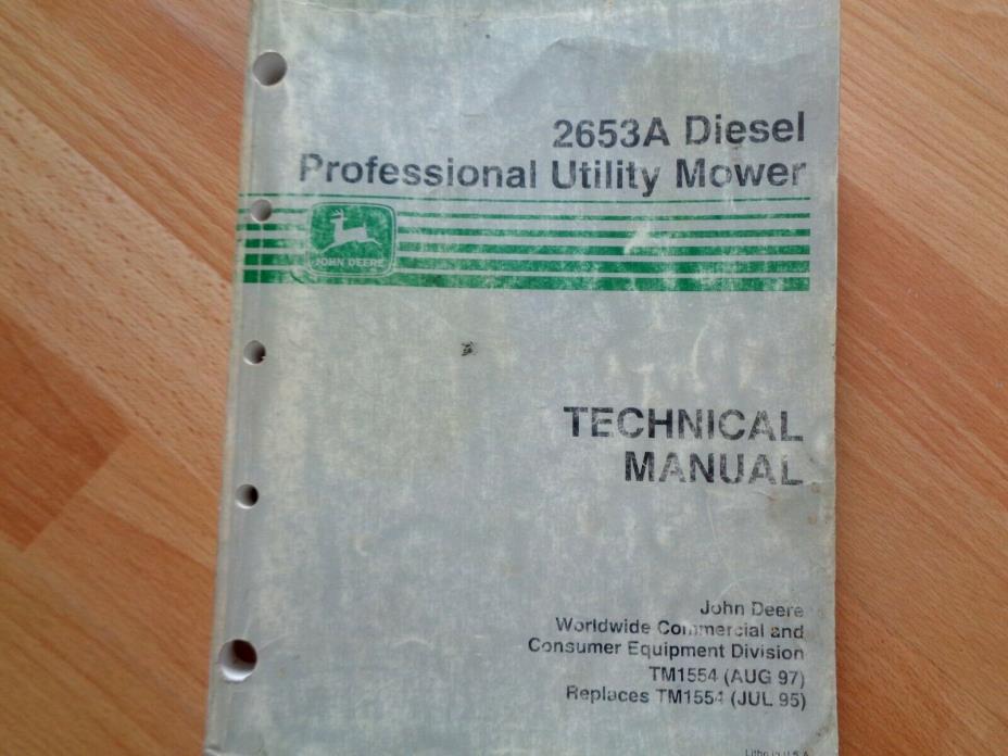 John Deere 2653A Utility Mower factory technical service repair manual TM1554 *
