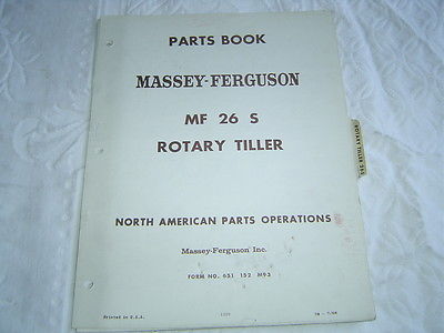 Massey Ferguson MF26S MF 26S garden rotary tiller parts book catalog manual