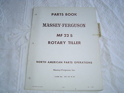 Massey Ferguson MF22S MF 22S garden rotary tiller parts book catalog manual