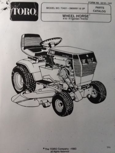 TORO Wheel Horse 416-H (73421-3900001 & up) Lawn Garden Tractor Parts Manual