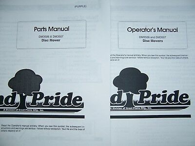 LAND PRIDE Parts & Operator Manuals * Disc Mowers DM3506 & DM3507
