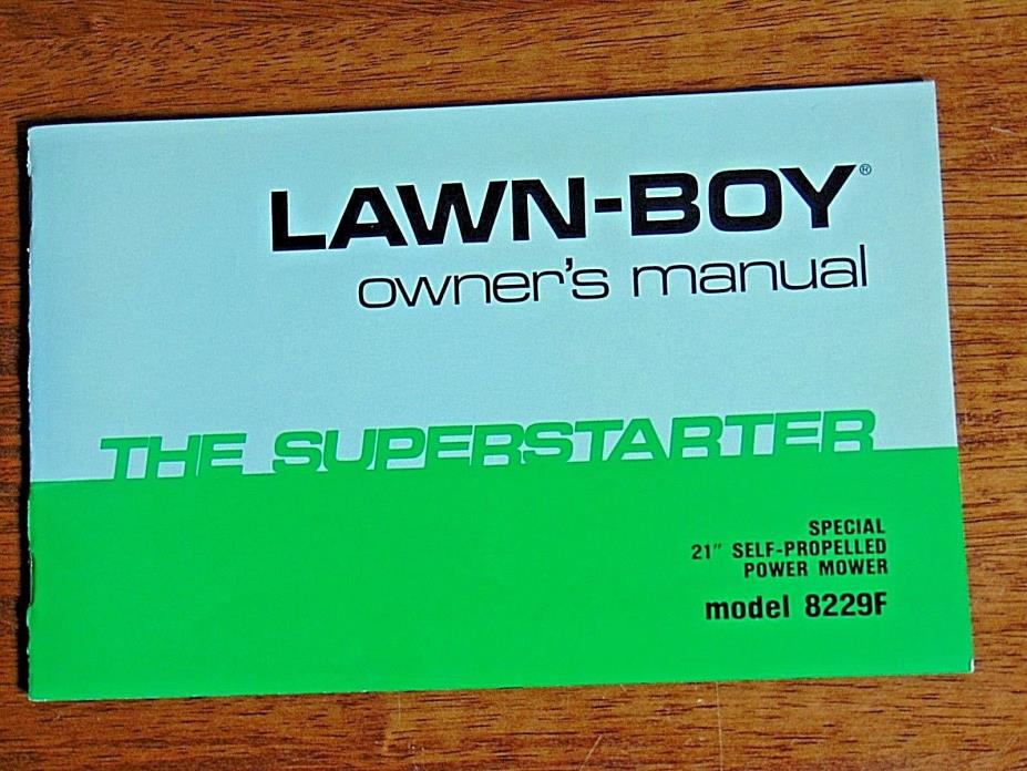 Vintage 1975 ~ LAWN-BOY Model 8229F OWNERS MANUAL  Walk Behind Mower
