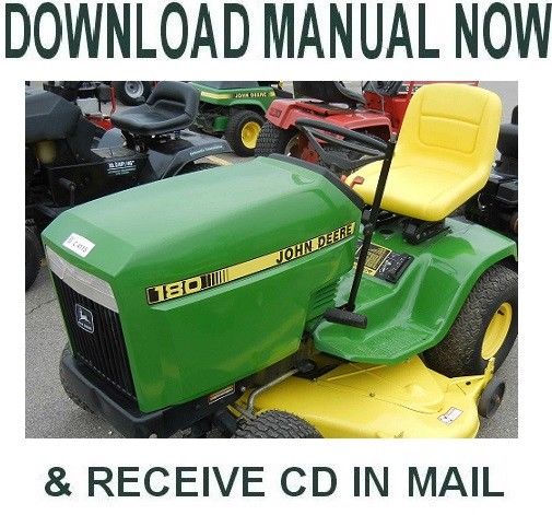 John Deere 180 Riding Lawn Mower Service Repair Manual TM1351 on CD