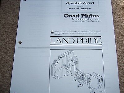 LAND PRIDE Parts & Operator Manuals for RCP2560 Parallel Arm Rotary Cutter