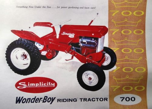 Simplicity 1959 COLOR Sales Catalog 700 Wonder-Boy Riding Lawn Garden Tractor