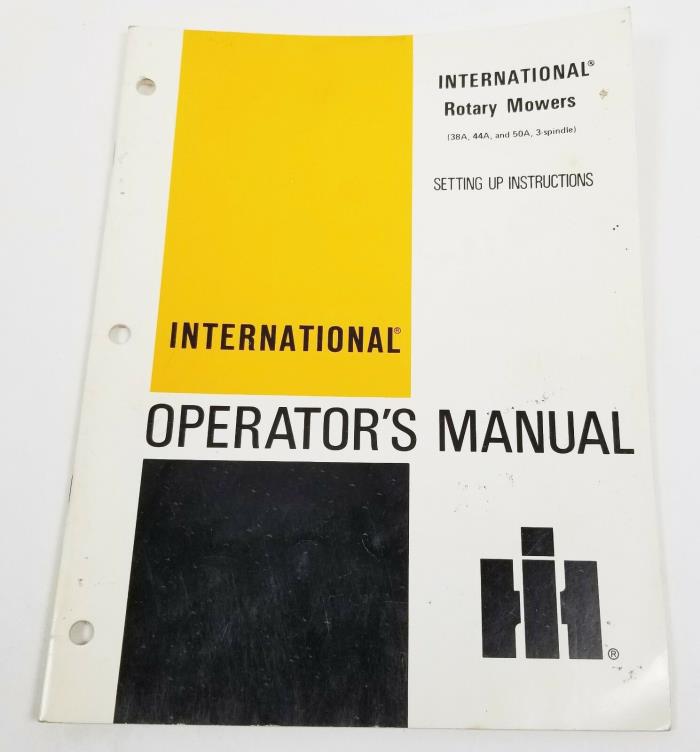 International Cub Cadet Rotary Mower Operator's Manual 38A, 44A, 50A, 3 Spindle