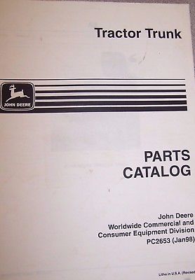 JOHN DEERE PARTS CATALOG FOR TRACTOR TRUNK PC2653