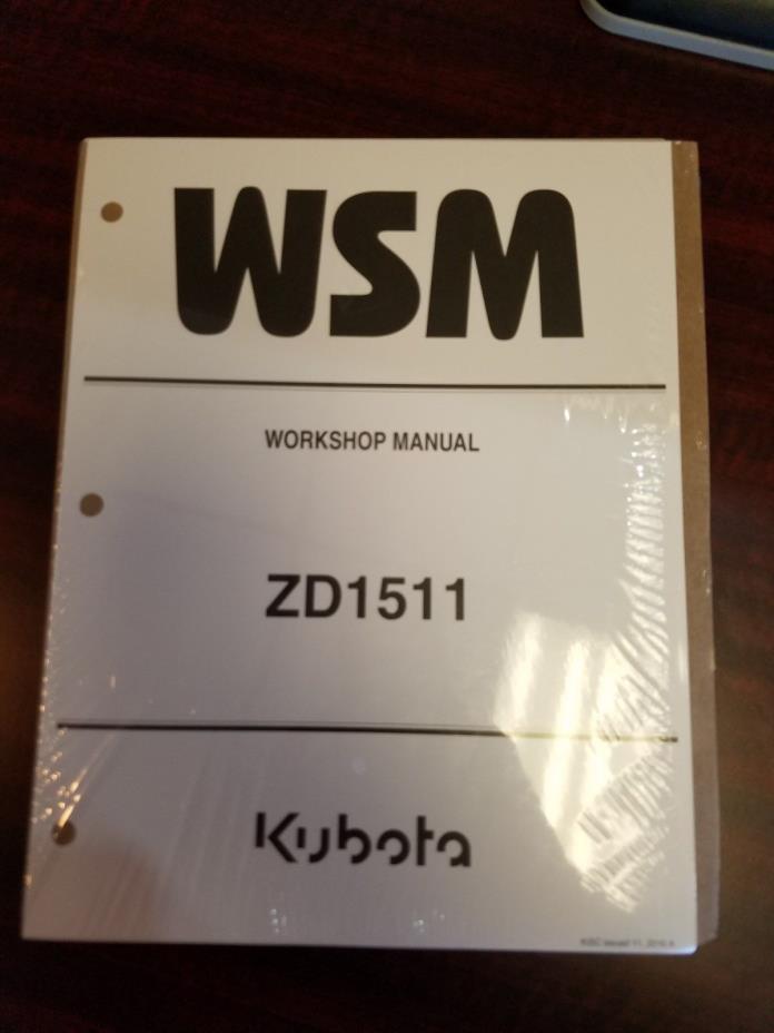 Kubota ZD1511 WSM Work Shop Manual BRAND NEW 9Y111-13850