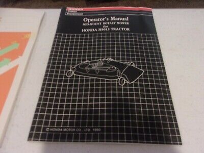 HONDA OWNER'S OPERATOR MANUAL FOR MID MOUNT ROTARY MOWER H5013