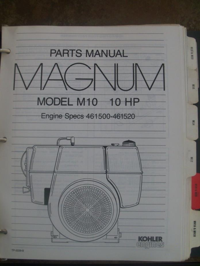 Kohler - Magnum Engine  Parts Manual M-10 HP