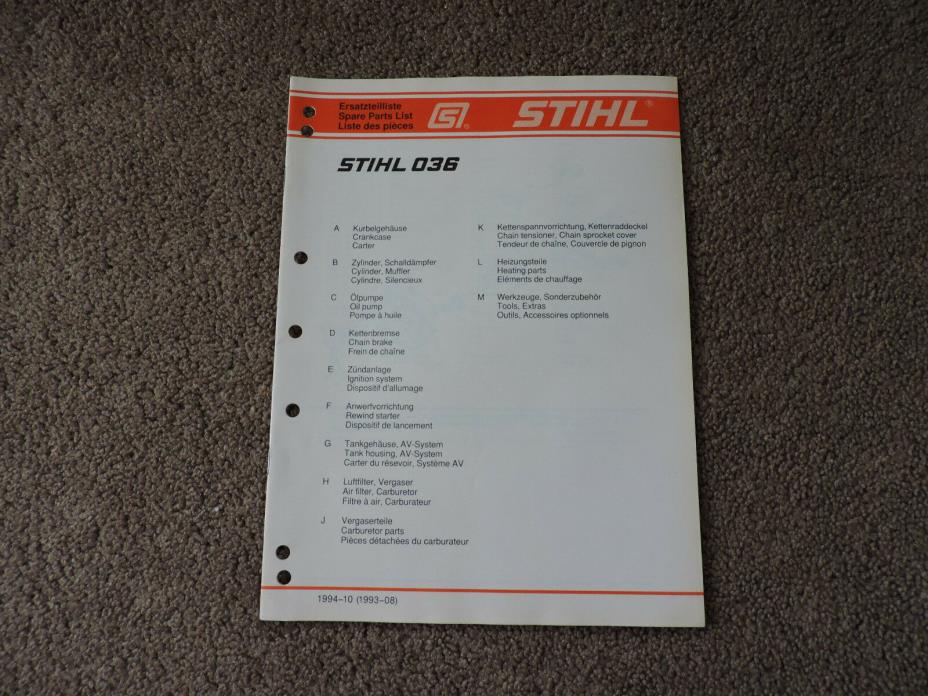 Stihl 036 spare parts list