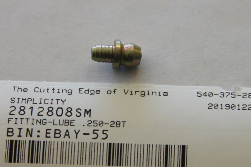 BRIGGS LUBE FITTING PART NUMBER 2812808SM.