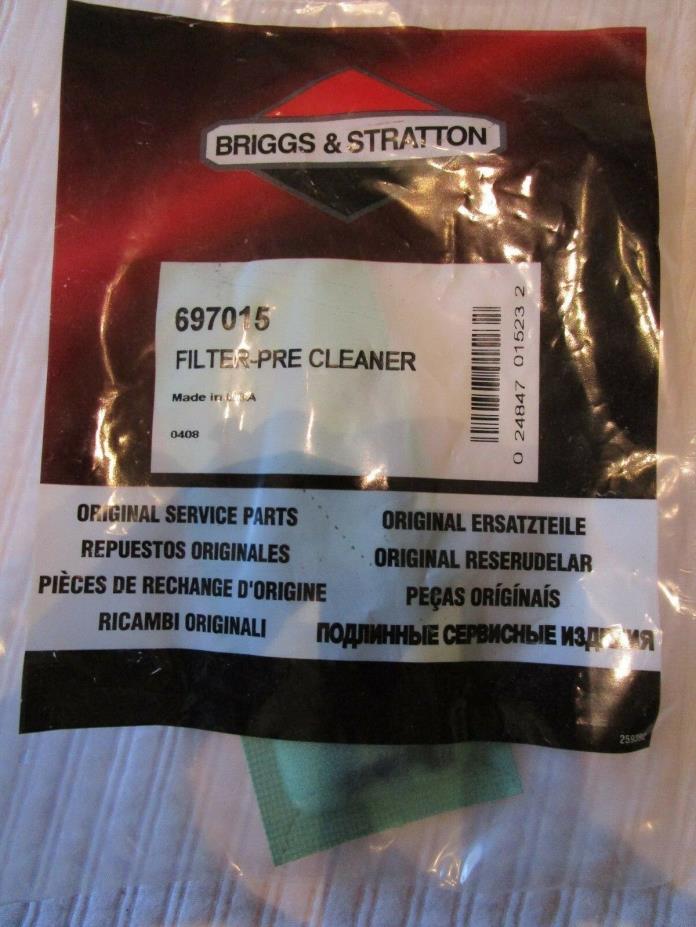 New Briggs & Stratton  #697015 Filter Pre-Cleaner