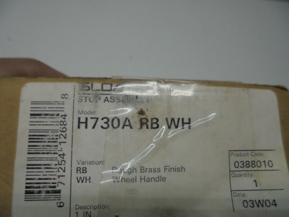 Sloan Stop Assembly  Part # H730A RB WH
