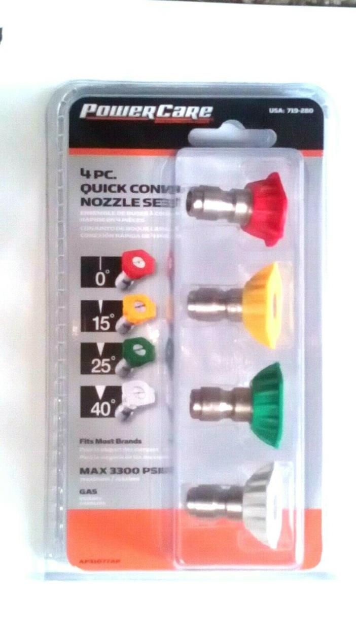 PowerCare 4-Piece Quick Connect Pressure Washer Nozzle Set 3300-PSI AP31077A NEW