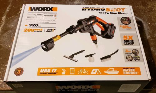 Worx WG629.1 Cordless Hydroshot Portable Power Cleaner 20V Li-ion (2.0Ah) 320PSI