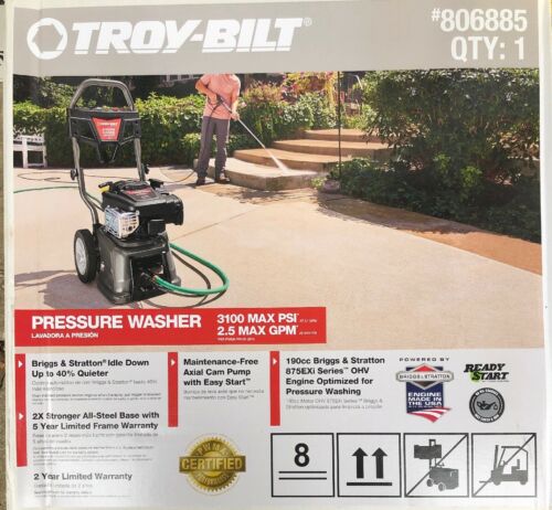 Troy-Bilt 3100 Max PSI / 2.5 GPM Pressure Washer (Model 806885) 020678