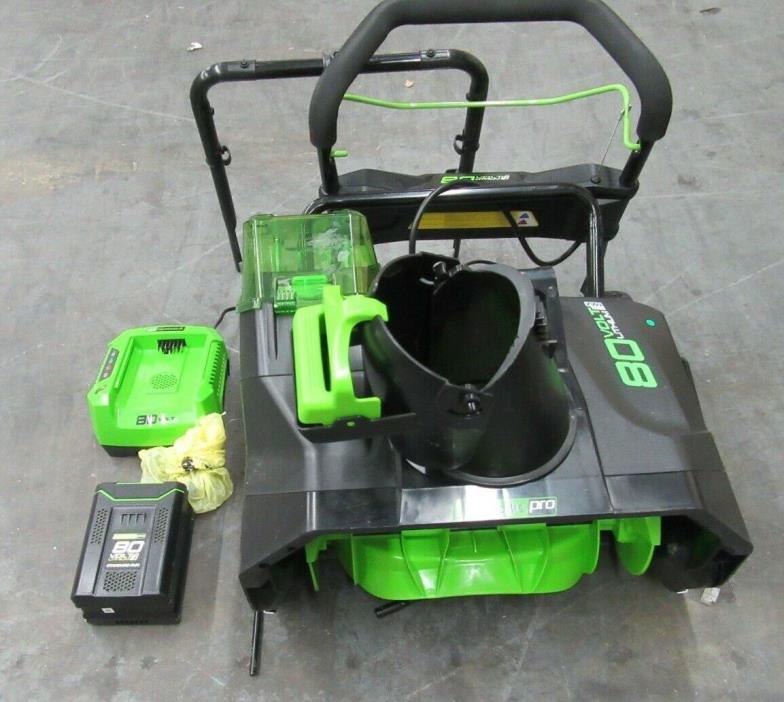 Greenworks Cordless Electric Snow Blower Thrower Battery Charger 20 In 40 Volt