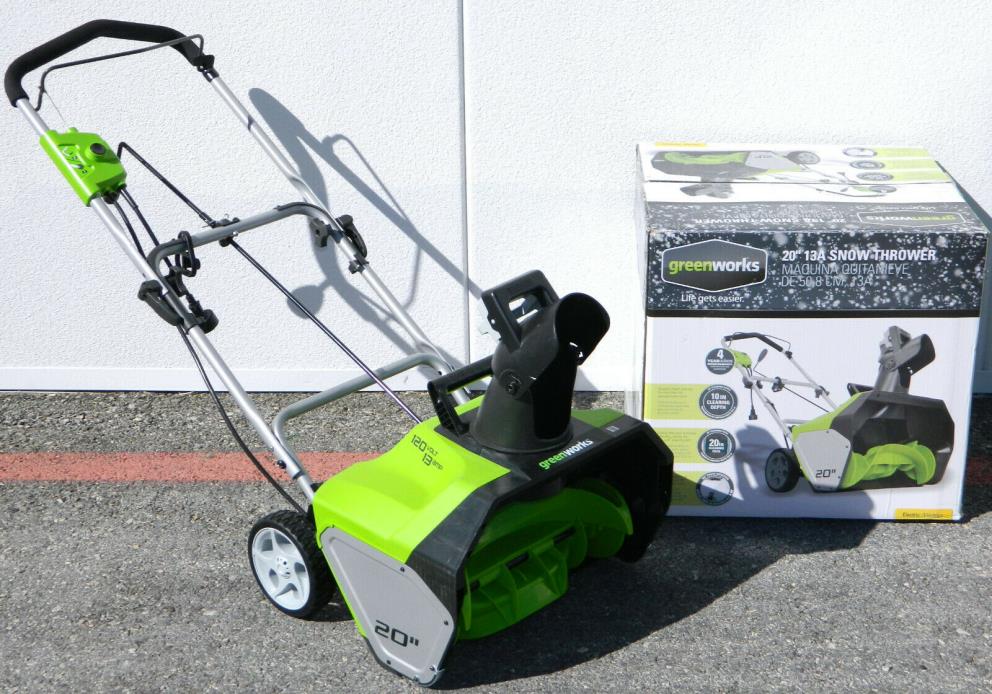 GreenWorks 13 Amp 20-Inch Corded-Electric Snow Thrower Remover Blower Cleaner
