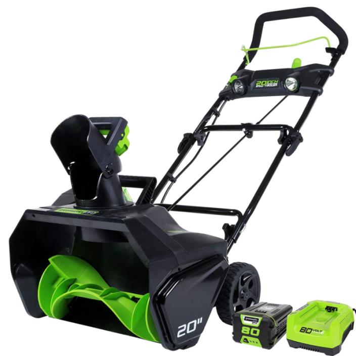 Greenworks PRO 20-Inch 80V Cordless Snow Thrower, 2.0 AH Battery Included 260040