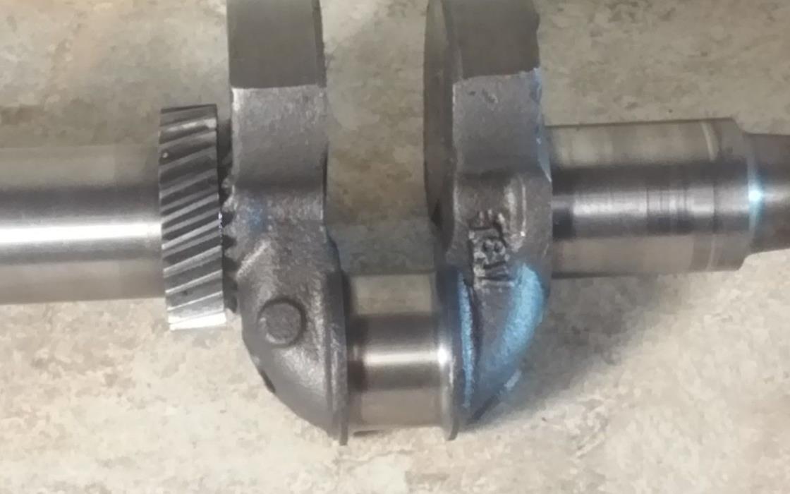 CRANKSHAFT and timing gear from a Tecumseh HMSK80 Snow blower engine