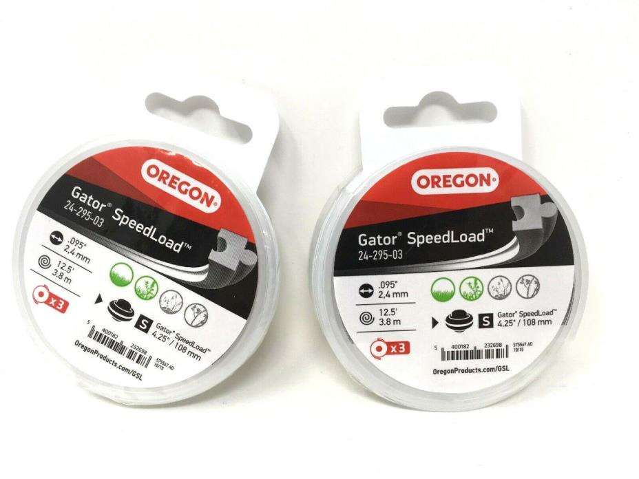 (2x)  3-Packs OREGON Gator SpeedLoad Trimmer Line .095 / 12.5' / 24-295-03 - NEW