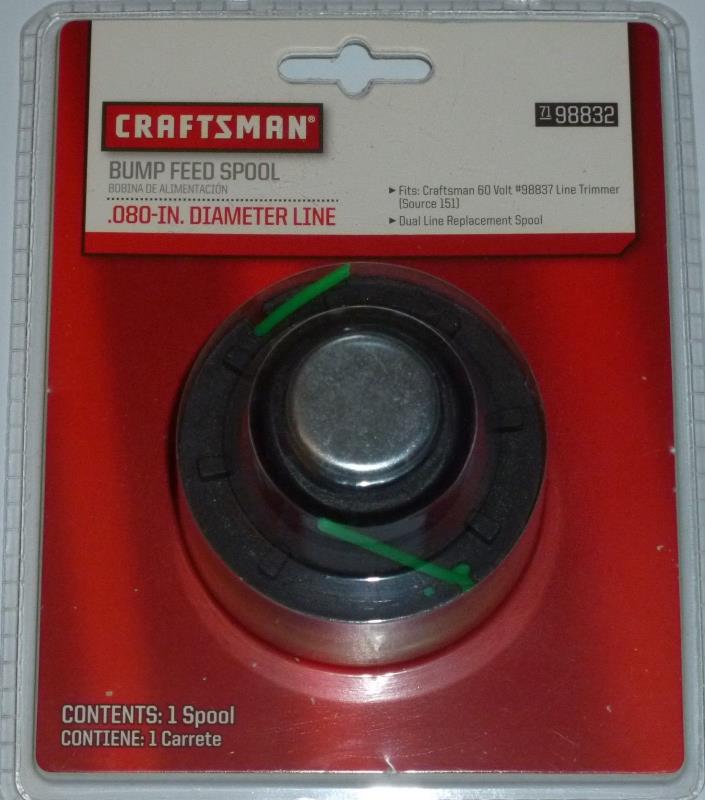 Craftsman Replacement Bump Feed Spool w/ Nylon Weed Trimmer Line .080” 60v NEW